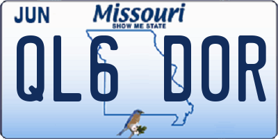MO license plate QL6D0R