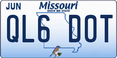 MO license plate QL6D0T