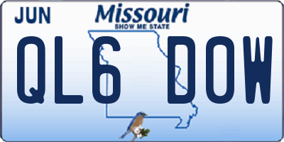 MO license plate QL6D0W