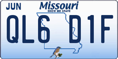 MO license plate QL6D1F