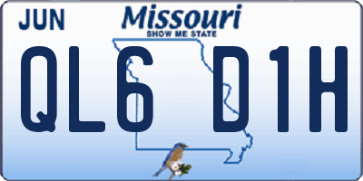 MO license plate QL6D1H