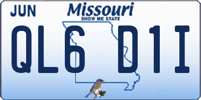 MO license plate QL6D1I