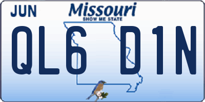 MO license plate QL6D1N