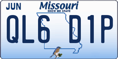 MO license plate QL6D1P