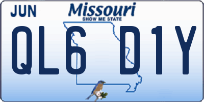 MO license plate QL6D1Y