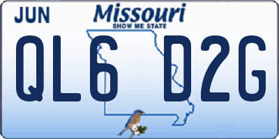 MO license plate QL6D2G