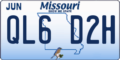 MO license plate QL6D2H