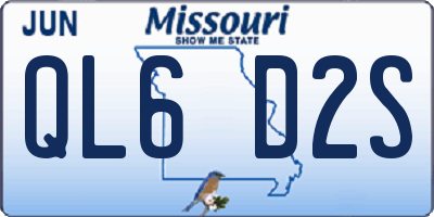 MO license plate QL6D2S