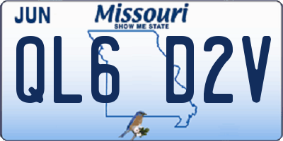 MO license plate QL6D2V