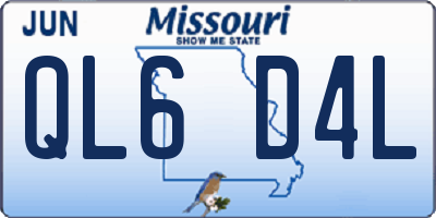 MO license plate QL6D4L