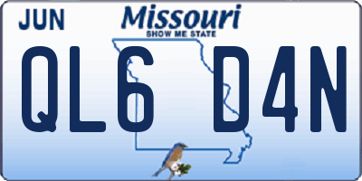 MO license plate QL6D4N