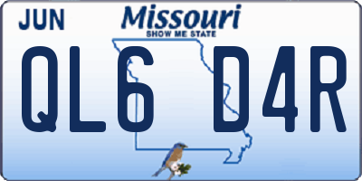 MO license plate QL6D4R