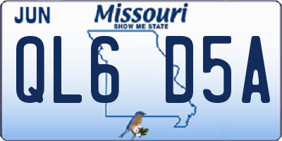 MO license plate QL6D5A