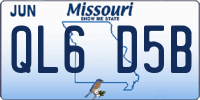 MO license plate QL6D5B