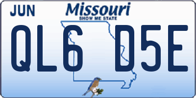 MO license plate QL6D5E
