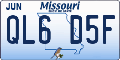 MO license plate QL6D5F