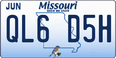 MO license plate QL6D5H