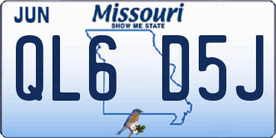 MO license plate QL6D5J
