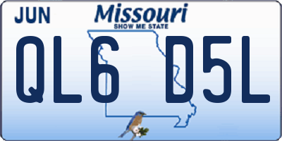 MO license plate QL6D5L