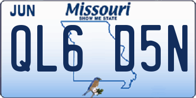 MO license plate QL6D5N