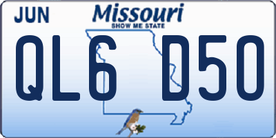 MO license plate QL6D5O