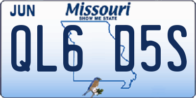 MO license plate QL6D5S