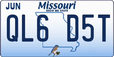 MO license plate QL6D5T