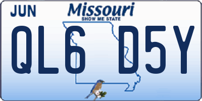 MO license plate QL6D5Y