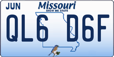 MO license plate QL6D6F