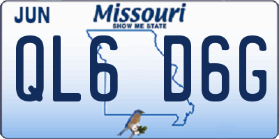 MO license plate QL6D6G
