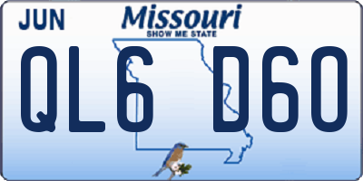 MO license plate QL6D6O