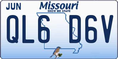 MO license plate QL6D6V