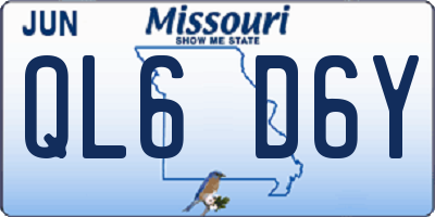 MO license plate QL6D6Y