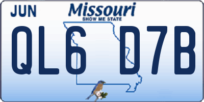 MO license plate QL6D7B