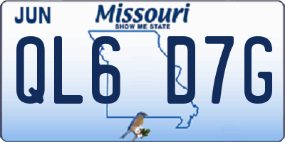 MO license plate QL6D7G