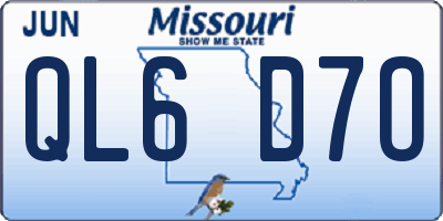 MO license plate QL6D7O