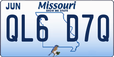 MO license plate QL6D7Q
