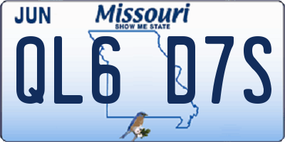 MO license plate QL6D7S