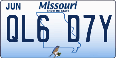 MO license plate QL6D7Y