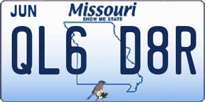 MO license plate QL6D8R