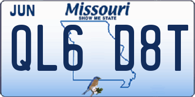 MO license plate QL6D8T
