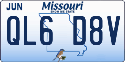 MO license plate QL6D8V