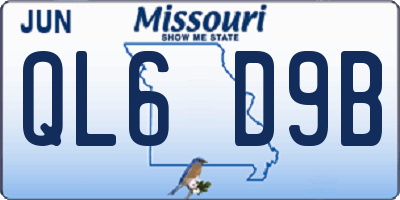 MO license plate QL6D9B