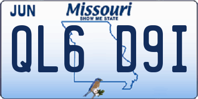 MO license plate QL6D9I