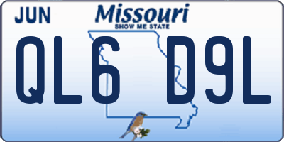 MO license plate QL6D9L
