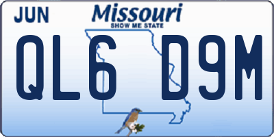 MO license plate QL6D9M