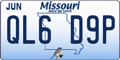 MO license plate QL6D9P