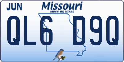 MO license plate QL6D9Q