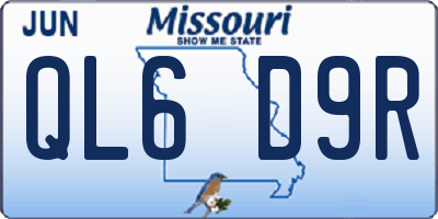 MO license plate QL6D9R