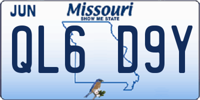 MO license plate QL6D9Y